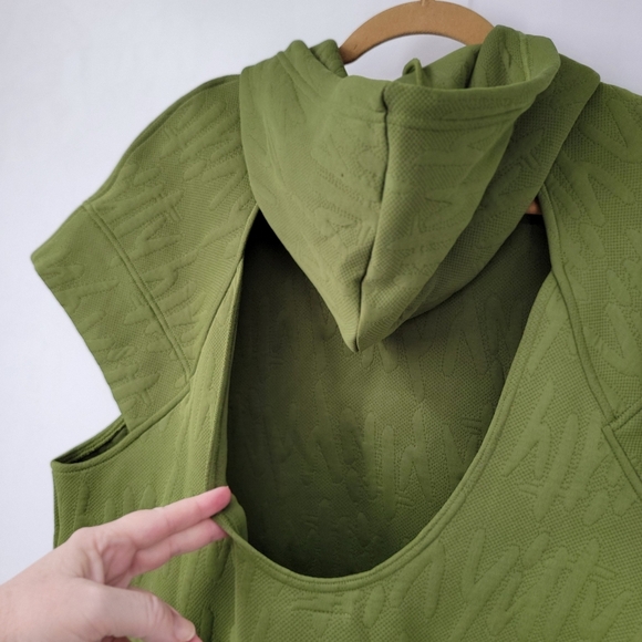 Yitty Major Label Backless Hoodie Dress Size Small Bossy Mossy Green Spellout - Picture 11 of 13